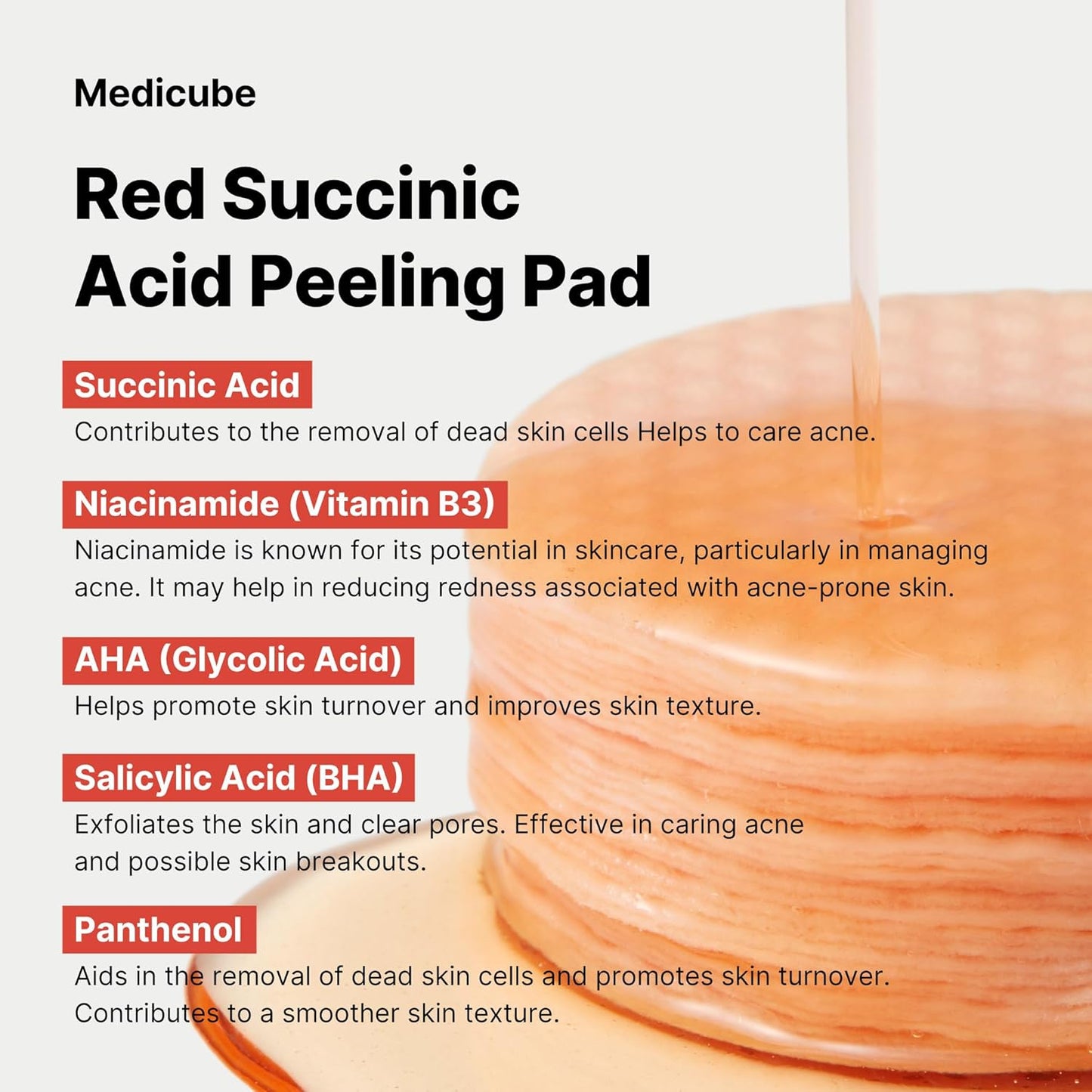 Red Succinic Acid Pads